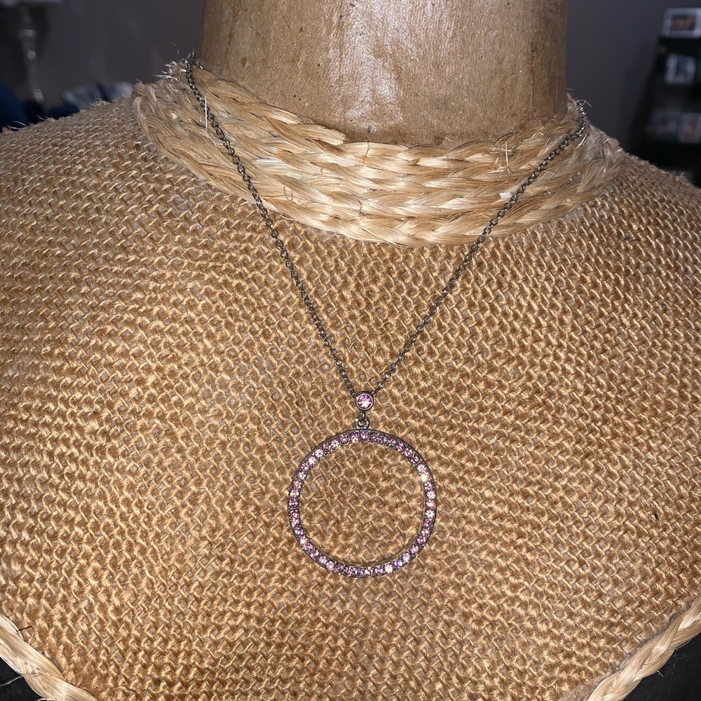 Pink rhinestone necklace